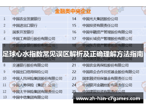 足球心水指数常见误区解析及正确理解方法指南