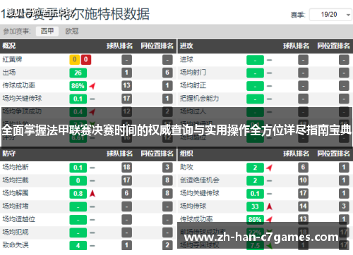 全面掌握法甲联赛决赛时间的权威查询与实用操作全方位详尽指南宝典