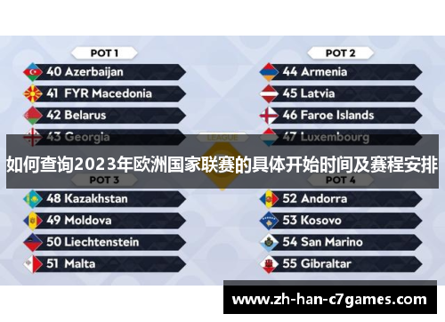 如何查询2023年欧洲国家联赛的具体开始时间及赛程安排